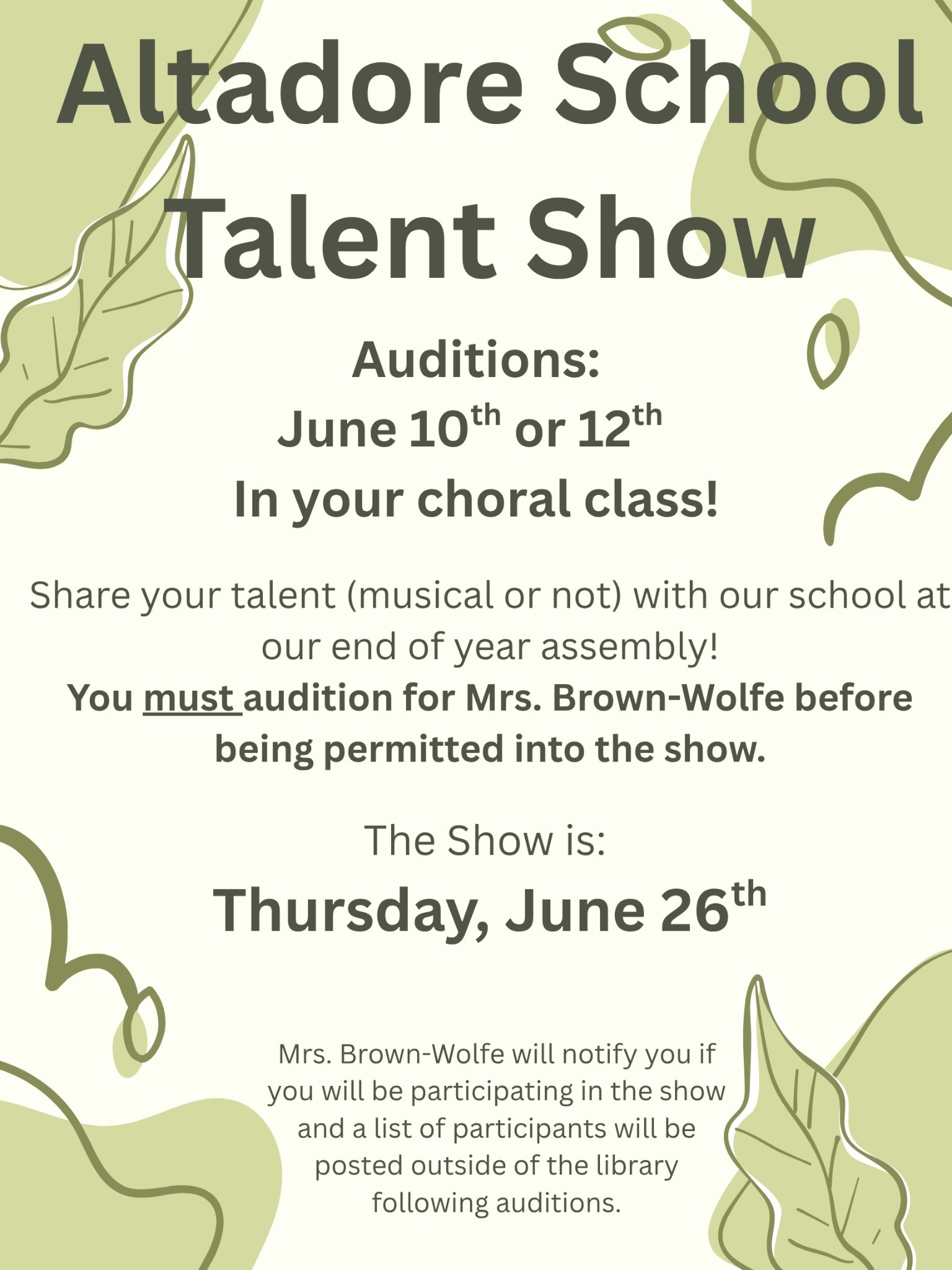 Talent Show June 10, 2025